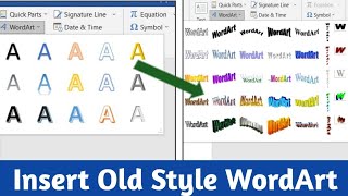 MS Word WordArt tools 2007 Using 2019  How to Old WordArt style in MS Word 2019 [upl. by Lenard]