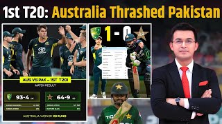 AUS vs PAK Australia thrashed Pakistan by 29 runs in the 1st T20I  Unbelievable collapse of Pak [upl. by Aihsetel889]