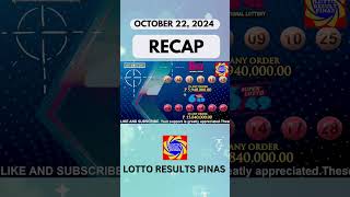 Lotto Result OCTOBER 22 2024 9PM Draw  COMPLETE LOTTO RESULTS LOTTO LIVE RESULTS [upl. by Rudwik]