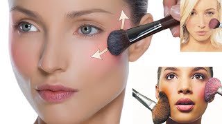 How to apply Blush on cheeks  Apply blush according to face shape  Fashion Pedia [upl. by Eugaet750]