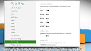 Changing HomeGroup Settings in Windows 8 [upl. by Steel]