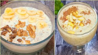 2 Oats Recipes For Breakfast  Weight Loss Recipes  Overnight Oats  Oats Smoothie  Appus Cuisine [upl. by Khai851]