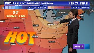 Temperatures reaching into 90s Sunday and Labor Day Monday  WTOL 11 Weather [upl. by Marcelo]