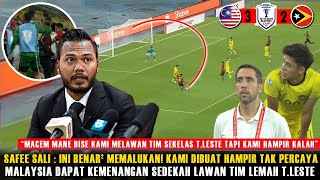 🔴REAKSI GILA amp TAK PERCAYA SAFEE SALI USAI MALAYSIA HAMPIR DIKALAHKAN TIM LEMAH TIMOR LESTE [upl. by Wilfrid193]