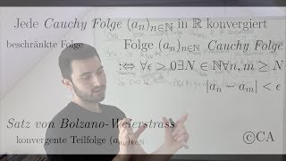 Jede Cauchy Folge in R konvergiert  Beweis Analysis [upl. by Leaffar696]