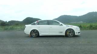 0400m Audi A4 B7 Quattro GTX2867R vs A6Eaton MP62 SC 2015 Kasaoka Airport [upl. by Jenei]