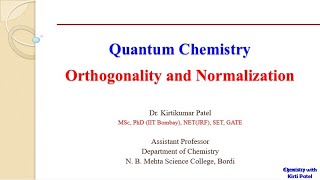 Normalization And Orthogonality  Quantum Chemistry [upl. by Meade]