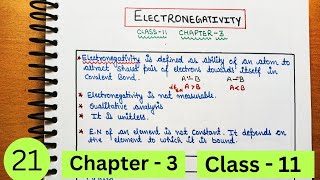 Electronegativity part1  Pauling and Mulliken Scale  Class 11 Chapter 3 [upl. by Aldarcie259]