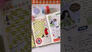 2024手帳の最初のページ🌿手帳デコしてみた📓 journal asmr stickers [upl. by Maude]