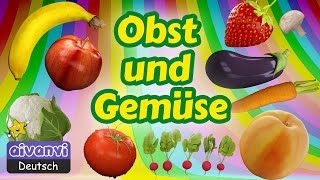 Obst und Gemüse 🌈 Wortschatz für Kinder auf Deutsch [upl. by Llenreb]