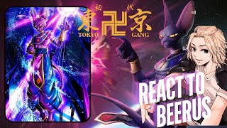 Tokyo revengers react to takemichi as beerus  Super Saiyan blue Goku  Gacha life  Dragonball hero [upl. by Genvieve]