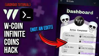 WCoin Infinite Coins Hack Script  Android Termux Tutorial [upl. by Aivato564]