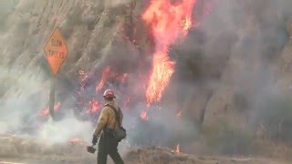 quotStation Firequot Brush Fire  Compilation  LA County  August 2830 2009 [upl. by Ainar]