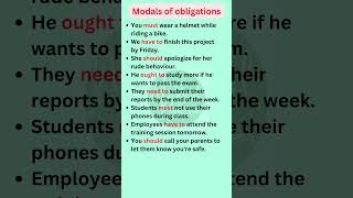 Modals of obligations Examples  English Grammar shorts [upl. by Neom]