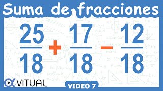 💥 Suma y Resta de 3 FRACCIONES con el MISMO DENOMINADOR [upl. by Ahsekar259]