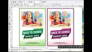 how to make back to school flyer using coreldraw  ahsan sabri [upl. by Mian]