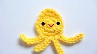 Crochet baby octopus applique free pattern  cute and easy [upl. by Hollenbeck]