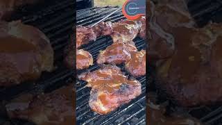 Delicious chicken thighs bbq grill barbecue grilling kamado barbecuegrill grillingrecipes [upl. by Ariaek896]