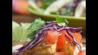 Broiled Fish Tacos with ChipotleLime Dressing [upl. by Ahsen718]