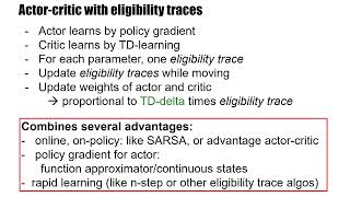 DeepRL14 Eligibility traces for policy gradient and actor critic [upl. by Kutzenco]