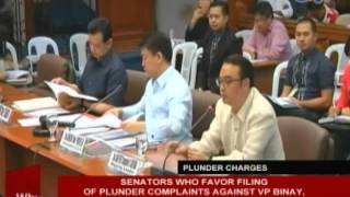 Senators in favor of filing plunder case vs VP Binay amp Mayor Junjun Binay increase [upl. by Earised]