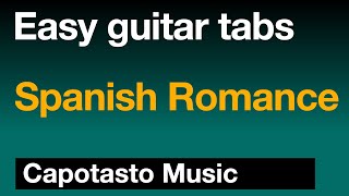 Easy guitar tabs  Spanish Romance  Capotasto Music [upl. by Fasano]