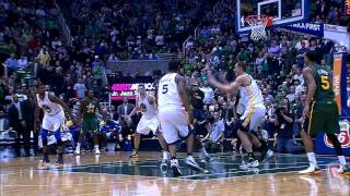 Derrick Favors Monster Throwdown on Biedrins [upl. by Aiclid521]