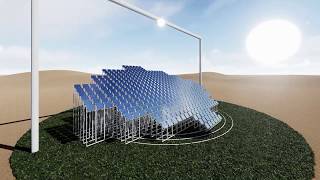 Tower heliostat solar energy generation Ganged Heliostats Spotlight cool the earth [upl. by Alimaj]