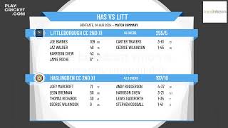 Haslingden CC 2nd XI v Littleborough CC 2nd XI [upl. by Amiaj]