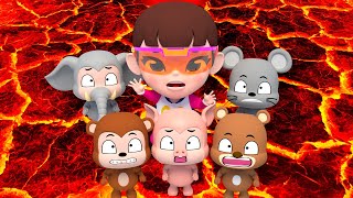 The Floor Is Lava Super Lime Rescue Team Save The Animals amp Learn Numbers  Lime And Toys Cartoon [upl. by Meelas]