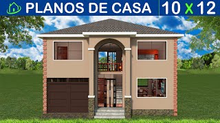 Plano de Casa 10x12M 3 Habitaciones 3 Baños [upl. by Beard531]