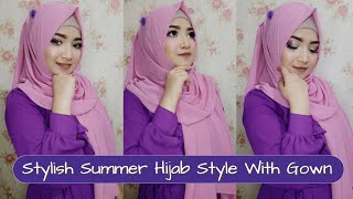 New Stylish Summer Hijab Style With Gown 💜 Hijab Style By Nipa 💜 Beauty Reflect By Nipa [upl. by Coben]