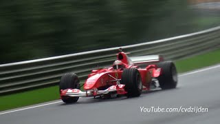 Ferrari F1 V8 amp V10  Close Call Fly Bys SUPER Sounds [upl. by Ewart]