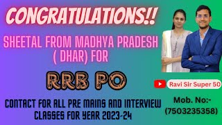 rrbpo Success Story Of Sheetal From MP  Dhar  7503235358 ibpspointerview [upl. by Aiam169]