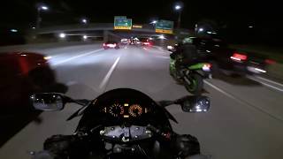 SPORTBIKES RIPPING THE FREEWAY AT NIGHT [upl. by Euhc]