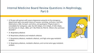 Internal MedicineNephrology Board Review Questions 6 General Nephrology 2 [upl. by Call]