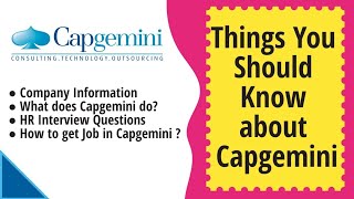 Capgemini Company Details  Capgemini Recruitment 2022  2021  How to get Job in Capgemini Company [upl. by Heydon584]