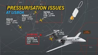 EMBRAER diverts to LISBOA due to pressurisation issues  LPPT Radar 28082024 [upl. by Lingwood]