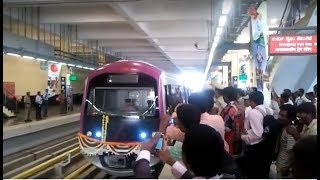 Bangalore Metro  First Ever Commercial Run from Baiyappanahalli 20 Oct 2011 [upl. by Asim263]