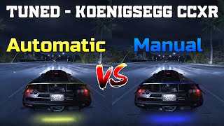 Tuned Koenigsegg CCXR  Automatic vs Manual  Need for Speed Carbon [upl. by Naujej]