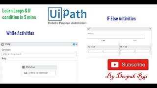 While loop amp IF else activities in Uipath [upl. by Guinn295]