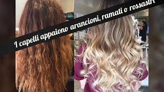 Eliminare toni arancioni ramati e rossi dai capelli decolorati con toner o con coloranti naturali [upl. by Ahtiekal]