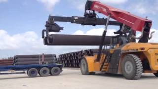 Reach Stacker for Pipe at Bredero Shaw Indonesia [upl. by Jacobs417]