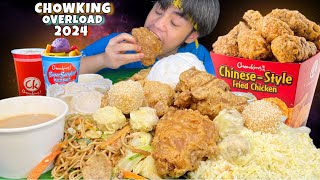 CHOWKING OVERLOAD 2024 MUKBANG Chicken Siomai Chow fan Family Pan Pancit Canton Halohalo atbp [upl. by Lynelle]