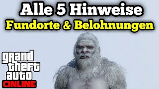 GTA 5 Online  YETI OUTFIT  Schatzsuche  Alle 5 Hinweise Fundorte amp Belohnungen [upl. by Sura]