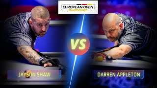 JAYSON SHAW VS DARREN APPLETON  2024 EUROPEAN OPEN billiards nineball 9ballpool highlights [upl. by Atirrehs]