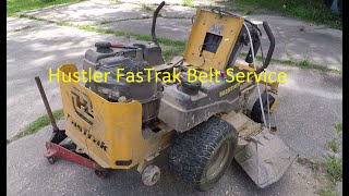 Hustler Fastrak Blade and Pump Belts Service [upl. by Nyladnor]