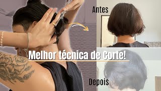 Como corto meu cabelo curto SOZINHA  corte short bob [upl. by Naitsirk]