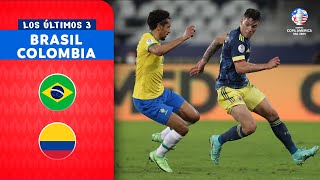 LOS ÚLTIMOS TRES BRASILCOLOMBIA EN LA CONMEBOL COPA AMÉRICA™ [upl. by Jurkoic]