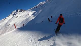 Top of Val Thorens  Orelle Col de laudzin Red Fast Ski to Bottom in 5 mins 2022 Unedited [upl. by Matthieu]